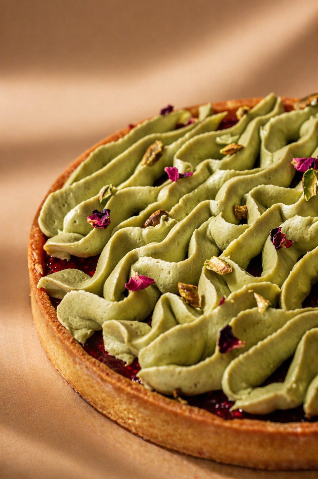 Pistachio & Raspberry Tart