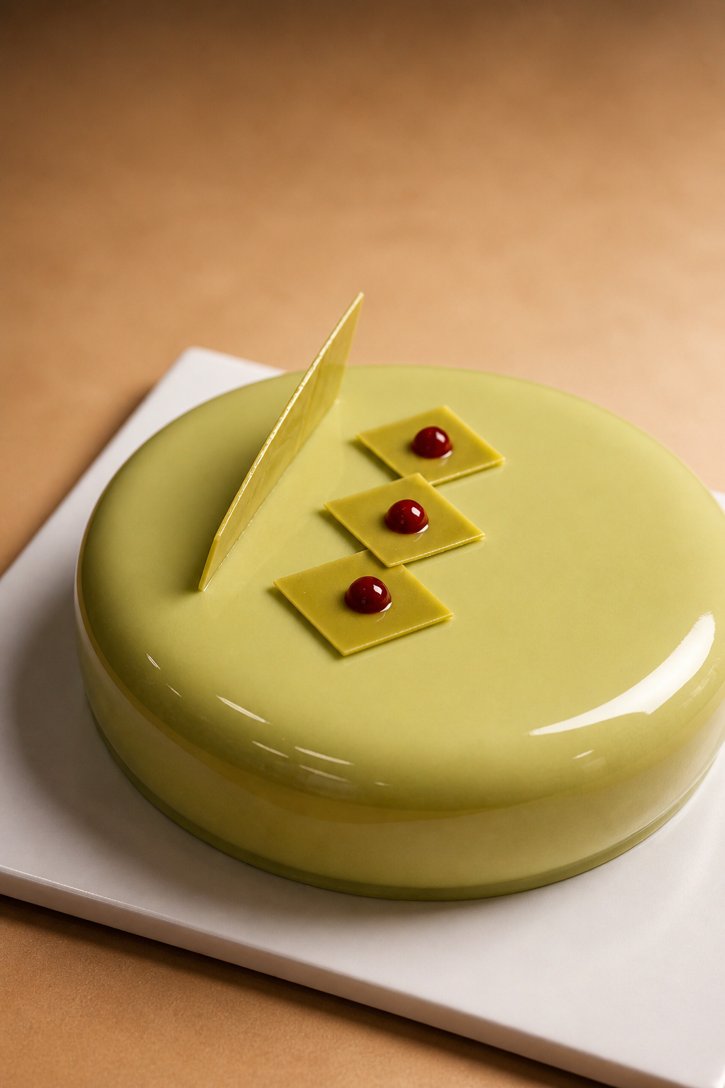 Matcha, Yuzu & Strawberry Entremet