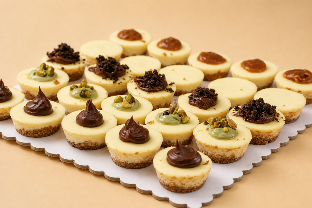 Mini Cheesecakes with Toppings — Box of 25